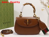 Gucci Small Top Handle Bag with Bamboo Cuir Leather 675797 Replica