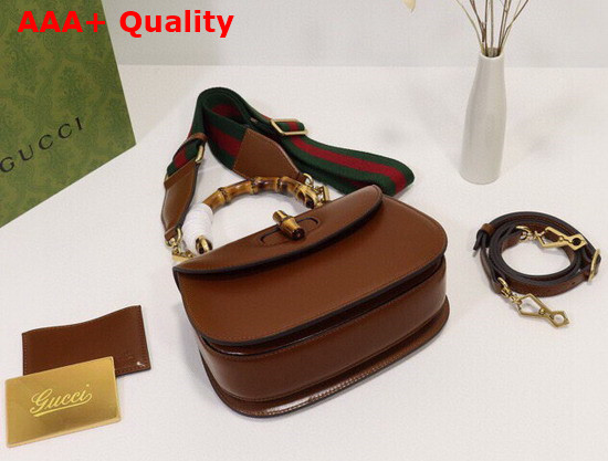 Gucci Small Top Handle Bag with Bamboo Cuir Leather 675797 Replica