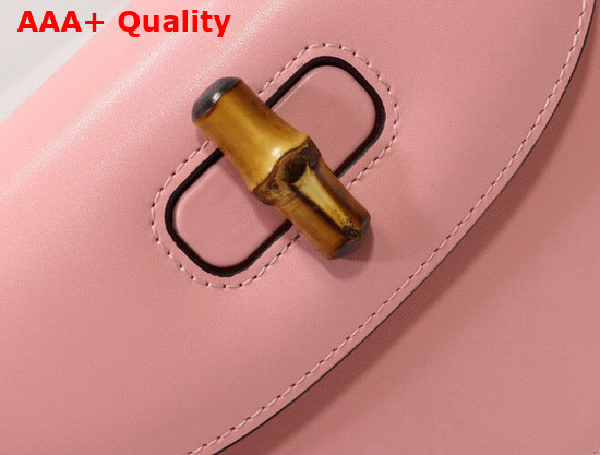 Gucci Small Top Handle Bag with Bamboo Pink Leather 675797 Replica