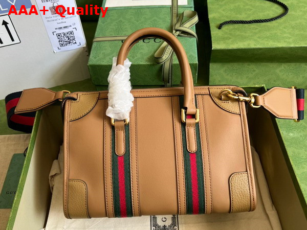 Gucci Small Top Handle Bag with Double G in Light Brown Leather 715772 Replica