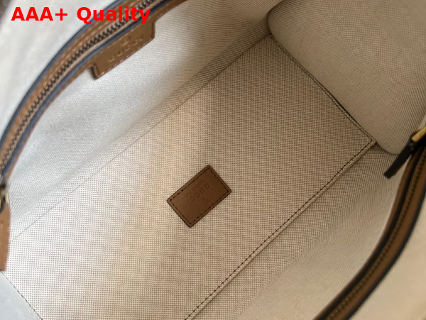 Gucci Small Top Handle Bag with Double G in Light Brown Leather 715772 Replica