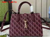 Gucci Small Tote Bag with GG Shadow Gucci Rosso Ancora Leather with GG Shadow 795349 Replica