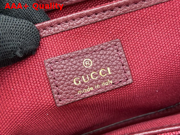 Gucci Small Tote Bag with GG Shadow Gucci Rosso Ancora Leather with GG Shadow 795349 Replica