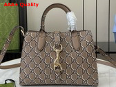 Gucci Small Tote Bag with GG Shadow Taupe and Multicolor Leather with GG Shadow 795349 Replica