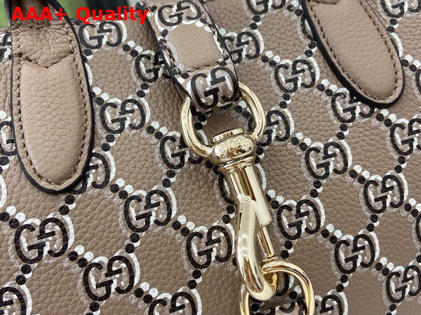 Gucci Small Tote Bag with GG Shadow Taupe and Multicolor Leather with GG Shadow 795349 Replica