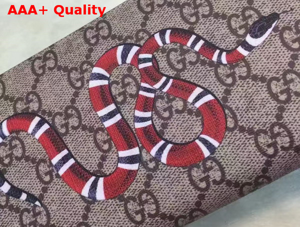 Gucci Snake Print GG Supreme Zip Around Wallet Replica