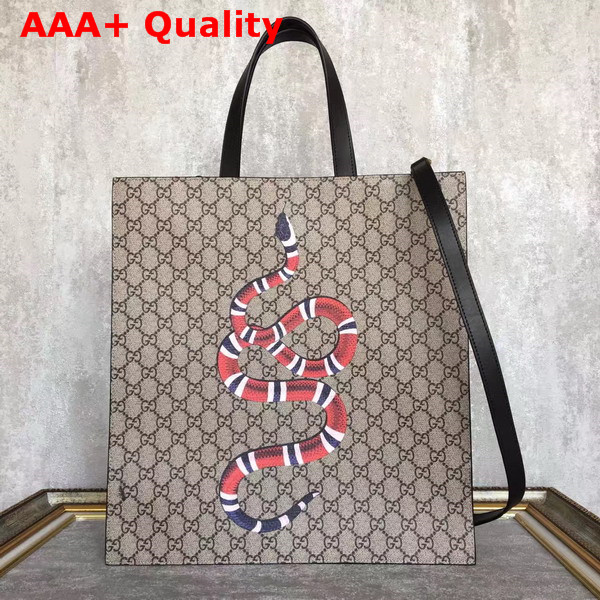 Gucci Snake Print Soft GG Supreme Tote Replica