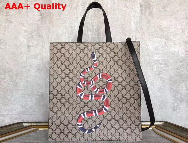 Gucci Snake Print Soft GG Supreme Tote Replica