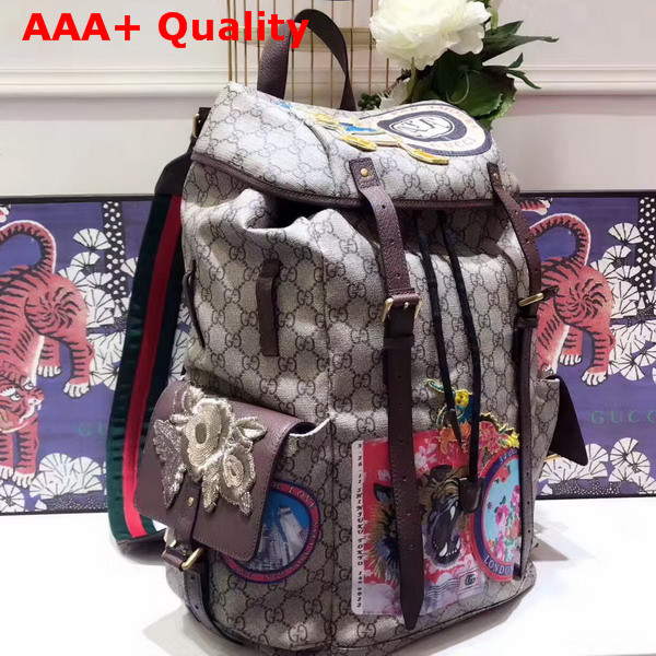 Gucci Soft GG Supreme Backpack with Appliques Replica