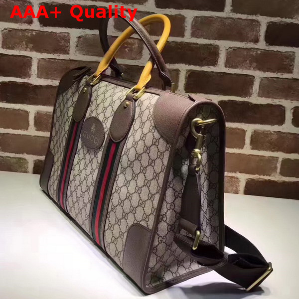 Gucci Soft GG Supreme Duffle Bag with Web Brown Replica