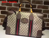 Gucci Soft GG Supreme Duffle Bag with Web Brown Replica