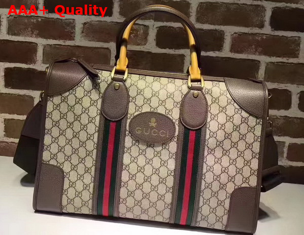 Gucci Soft GG Supreme Duffle Bag with Web Brown Replica