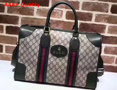 Gucci Soft GG Supreme Duffle Bag with Web Dark Green Replica