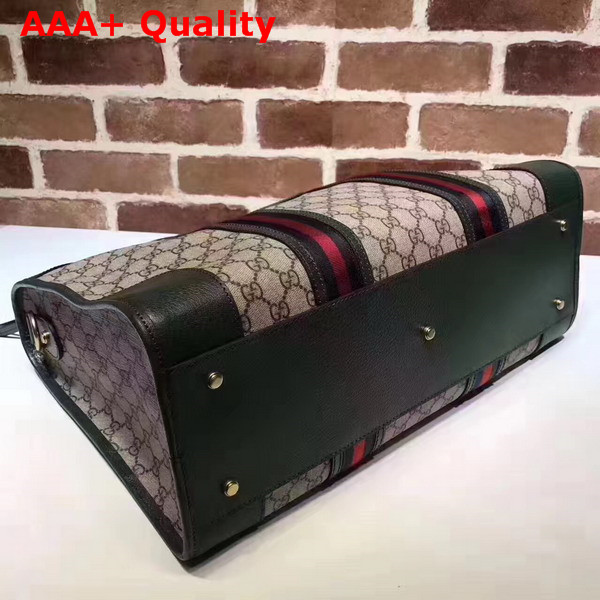 Gucci Soft GG Supreme Duffle Bag with Web Dark Green Replica