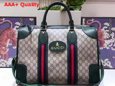 Gucci Soft GG Supreme Duffle Bag with Web Green Leather Top Quality