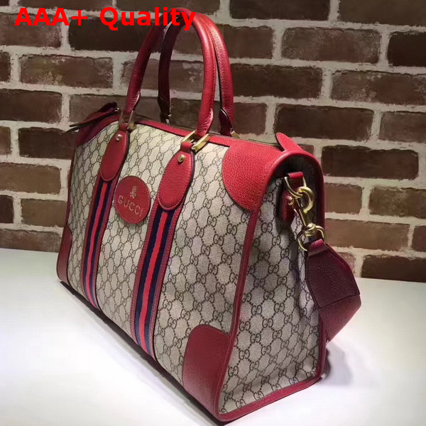 Gucci Soft GG Supreme Duffle Bag with Web Red Replica