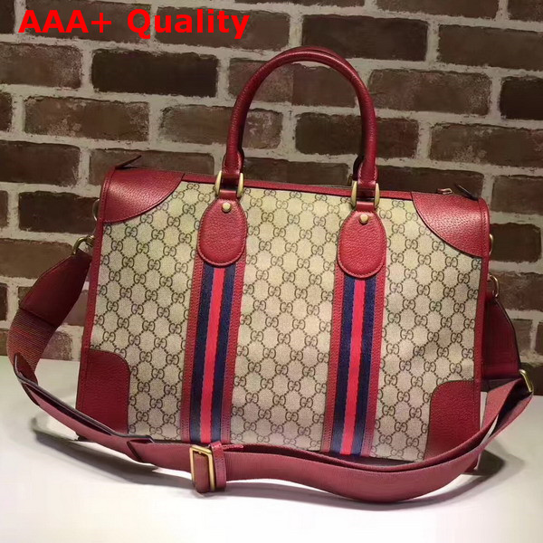 Gucci Soft GG Supreme Duffle Bag with Web Red Replica