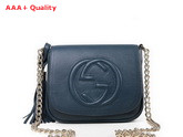 Gucci Soho Blue Leather Chain Shoulder Bag 323190 Replica