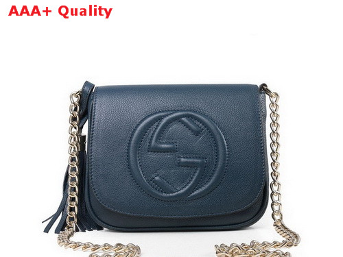 Gucci Soho Blue Leather Chain Shoulder Bag 323190 Replica