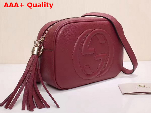 Gucci Soho Disco Bag in Dark Red Grain Leather Replica