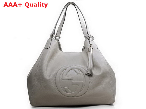 Gucci Soho Large Shoulder Bag Light Grey 282308 Replica