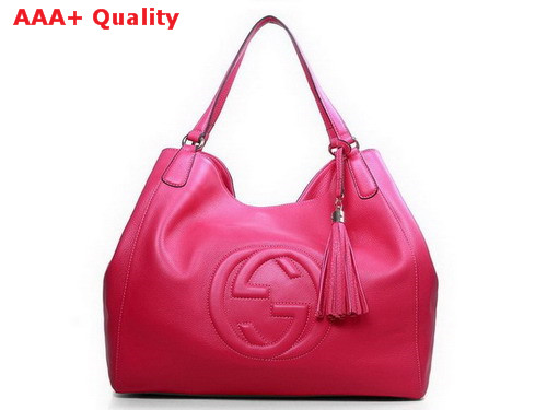 Gucci Soho Large Shoulder Bag Fuchsia Leather Replica