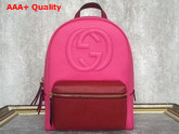 Gucci Soho Leather Chain Backpack in Hot Pink and Red Leather Replica