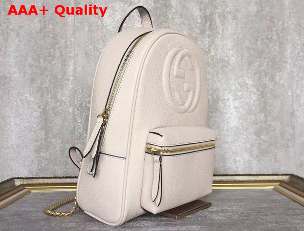 Gucci Soho Leather Chain Backpack in White Calf Leather Replica