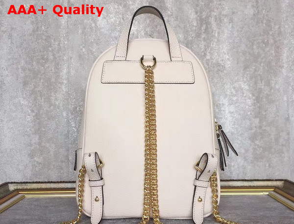 Gucci Soho Leather Chain Backpack in White Calf Leather Replica