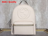 Gucci Soho Leather Chain Backpack in White Calf Leather Replica