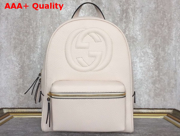 Gucci Soho Leather Chain Backpack in White Calf Leather Replica