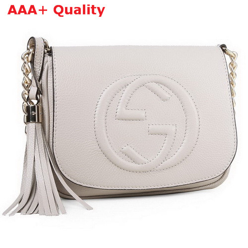 Gucci Soho Leather Chain Shoulder Bag Light Grey 323190 Replica