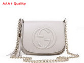 Gucci Soho Leather Chain Shoulder Bag Light Grey 323190 Replica