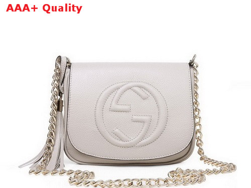 Gucci Soho Leather Chain Shoulder Bag Light Grey 323190 Replica