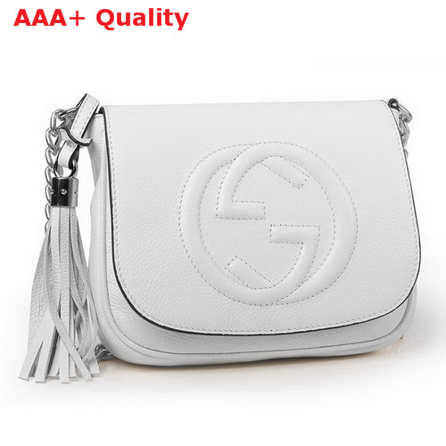 Gucci Soho Leather Chain Shoulder Bag White 323190 Replica