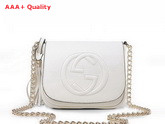 Gucci Soho Leather Chain Shoulder Bag White 323190 Replica