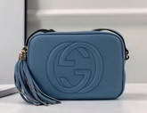 Gucci Soho Small Leather Disco Bag in Baby Blue Leather