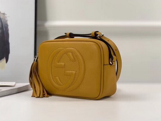 Gucci Soho Small Leather Disco Bag in Yellow Leather