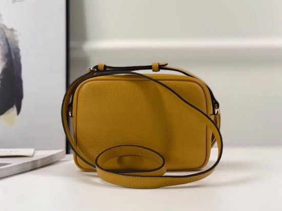 Gucci Soho Small Leather Disco Bag in Yellow Leather