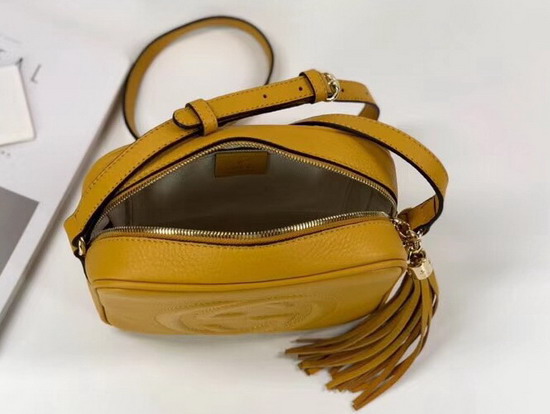 Gucci Soho Small Leather Disco Bag in Yellow Leather