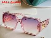 Gucci Square Frame Acetate Sunglasses with GG Maramont Logo Replica