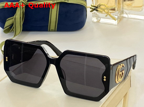 Gucci Square Frame Acetate Sunglasses with GG Maramont Logo Replica