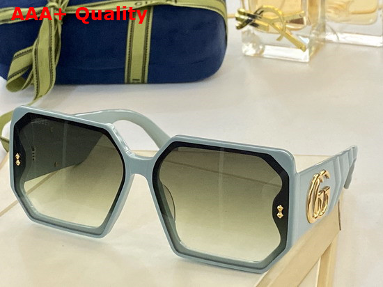 Gucci Square Frame Acetate Sunglasses with GG Maramont Logo Replica