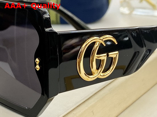 Gucci Square Frame Acetate Sunglasses with GG Maramont Logo Replica