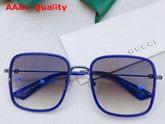 Gucci Square Frame Metal Sunglasses in Blue Replica