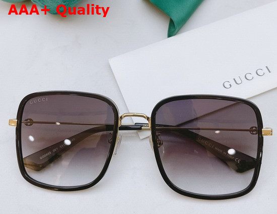 Gucci Square Frame Metal Sunglasses in Blue Replica