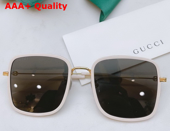 Gucci Square Frame Metal Sunglasses in Blue Replica