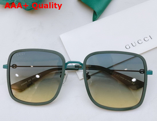 Gucci Square Frame Metal Sunglasses in Blue Replica