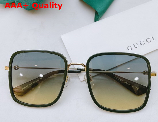 Gucci Square Frame Metal Sunglasses in Blue Replica