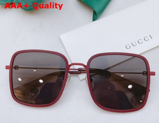 Gucci Square Frame Metal Sunglasses in Blue Replica